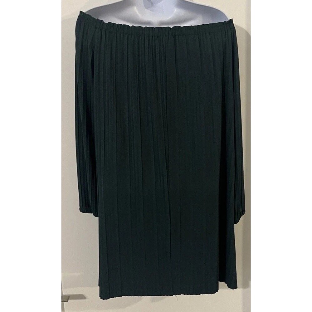 One Clothing Los Angeles Green Pleated Off The Shoulder Mini Dress Tunic Size L